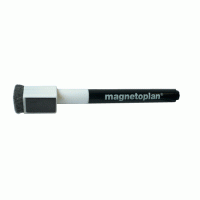 Magnetoplan Маркер для досок, тонкий, с магнитным колпачком и стирателем, черный
