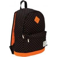 CENTRUM Рюкзак молодежный, 42x31x17 см, черный в оранжевый горошек