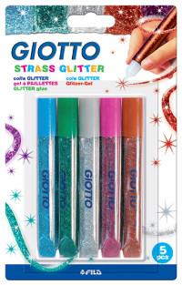 FILA-GIOTTO Клей-карандаш "Glitter Glue", 5 цветов по 10,5 мл