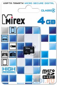 Mirex Карта памяти Micro SDHC 4GB Class 4 13612-MCROSD04