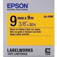 Epson Лента для этикет-принтера "LK-3YBP", пастельная, 9 мм, 9 м, черный, желтый, арт. C53S653002