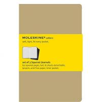Moleskine Записная книжка "Сahier", Pocket, 9х14 см, клетка, бежевая , 3 штуки, в блистере