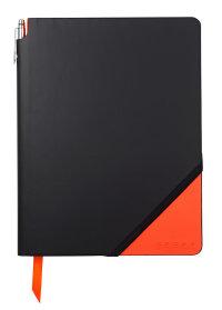 Cross Записная книжка Cross, большая, 160 страниц в линейку, ручка в комплекте, цвет: черно-оранжевый