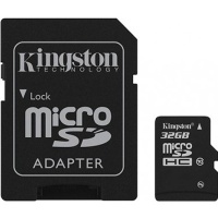 Kingston Micro SecureDigital 32Gb HC  (Class 10) (SDC10/32GB) + SD адаптер