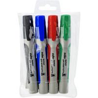 Index Набор маркеров для флипчарта, 2 мм, цвет зеленый, красный, синий, черный, пулевидный наконечник, грип