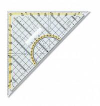 Koh-I-Noor Треугольник-транспортир, угол 45 градусов, 250 мм, выделенная шкала, прозрачный