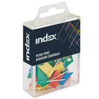 Index Кнопки силовые "Index. Флажок", цветные, пластик, 40 штук