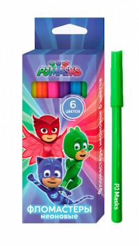 Герои в масках (PJ Masks) Фломастеры неоновые &quot;Герои в масках&quot;, 6 цветов