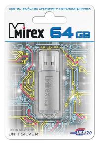 Mirex Флеш накопитель 64GB Unit, USB 2.0, Серебро
