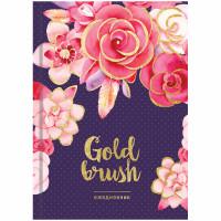 OfficeSpace Ежедневник недатированный "Цветы. Gold brush", B6, 160 листов
