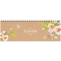 OfficeSpace Планинг недатированный на спирали "Цветы. Craft flowers", 305x105 мм, 56 листов