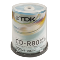 TDK Диск CD-R 700 Mb 52х 100 штук Cake Box CD-R80CBA100 (ш/к-7736)