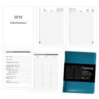 Канц-Эксмо Ежедневник датированный на 2018 год "Optima. Бирюзовый", А6, 176 листов
