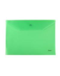 Hatber Папка-конверт на кнопке, А4, 180 мкм, зеленая