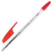 BRAUBERG Ручка шариковая &quot;X-333&quot;, корпус прозрачный, узел 0,7 мм, линия 0,35 мм, красная