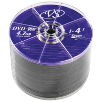 VS Диски DVD-RW VS, 4,7 Gb, 4x, Bulk, VSDVDRWB5001, 50 штук