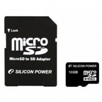 Silicon Power microSDHC Class 4 16 GB + adapter