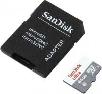 Sandisk Карта памяти Micro SDXC 64Gb Class 10 SDSQUNB-064G-GN3MA + адаптер