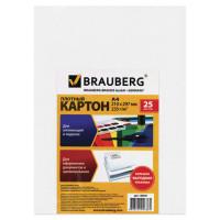 BRAUBERG Белый мелованный картон "Brauberg", А4, 25 листов