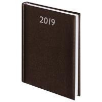 BRAUBERG Ежедневник датированный на 2019 год "Profile", А5, 168 листов, коричневый