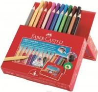 Faber-Castell Карандаши цветные "Jumbo Grip", 12 цветов, 10 фломастеров, точилка