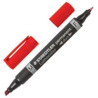 Staedtler Маркер перманентны, двухсторонний, круглый 0,6 мм, скошенный 1,5-4 мм, красный