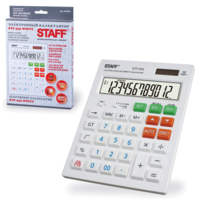 Staff Калькулятор настольный "STF-555-WHITE", 12 разрядов
