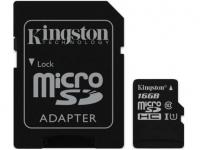 Kingston Карта памяти Micro SDHC 16GB Class 10 SDC10G2/16GB + адаптер