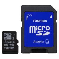 Toshiba microsdhc 8gb class 4 + адаптер sd-c08gj (bl5a)