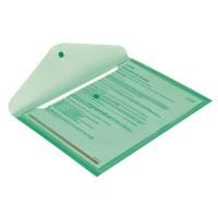 ATTACHE Папка-конверт с кнопкой, А4, прозрачный зеленый
