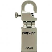PNY Micro Hook Attache 32Гб, Стальной, металл, USB 2.0