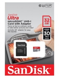 Sandisk microSDHC 32Gb  Class10 Ultra Imaging UHS-I 30Mb/s с адаптером SD