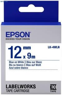 Epson Лента термотрансферная LK-4WLN, 12 мм х 9 м, синий, белый, арт. C53S654022