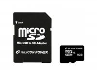 Silicon Power microSDHC 8Gb Class 10 + adapter