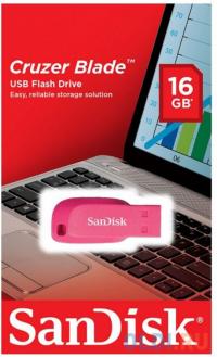 Sandisk Флешка USB 16Gb Cruzer Blade SDCZ50C-016G-B35PE розовый