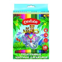 Creativiki Карандаши цветные "Creativiki", трехгранные, 18 цветов