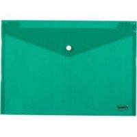 CENTRUM Папка-конверт на кнопке, пластиковая 0,16 мм, прозрачная, зеленая, А4