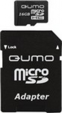 QUMO MicroSDHC 16 GB Сlass 6 с адаптером SD