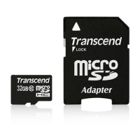Transcend Micro SecureDigital 32Gb HC  class10 (TS32GUSDHC10) + адаптер SD