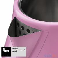 KITFORT Чайник KT-642-1 2200 Вт розовый чёрный 1.7 л металл/пластик