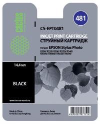 Cactus cs-ept0481 совместимый черный для epson photo r200 r220 r300 r320 (14,4ml)