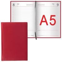 BRAUBERG Ежедневник полудатированный "New York", А5, 192 листа, цвет обложки бордовый
