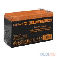 Exegate EX285658RUS Аккумуляторная батарея HRL 12-7.2 (12V 7.2Ah, 1227W, клеммы F2)