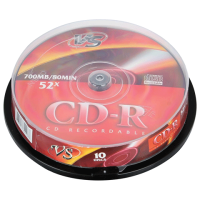 VS Диски CD-R VS, 700Mb, 52x, VSCDRCB1001, 10 штук