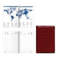Канц-Эксмо Ежедневник датированный "Grand croco", А5, 176 листов, цвет обложки бордовый