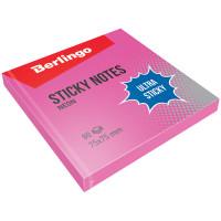 Berlingo Самоклеящийся блок "Ultra Sticky", 75x75 мм, 80 листов, розовый неон