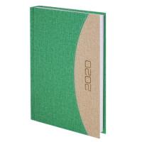 BRAUBERG Ежедневник датированный на 2020 год "SimplyNew", А5, 168 листов, цвет обложки зеленый, кремовый