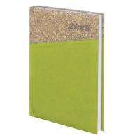 BRAUBERG Ежедневник датированный на 2020 год &quot;Cork&quot;, А5, 168 листов, цвет обложки зеленый с коричневым