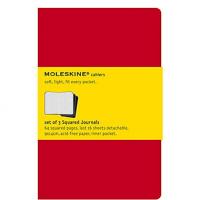 Moleskine Записная книжка "Сahier", Pocket, 9х14 см, клетка, красная, 3 штуки, в блистере
