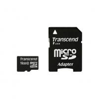 Transcend TS16GUSDHC10 microSDHC, 16Гб, Class 10, + адаптер